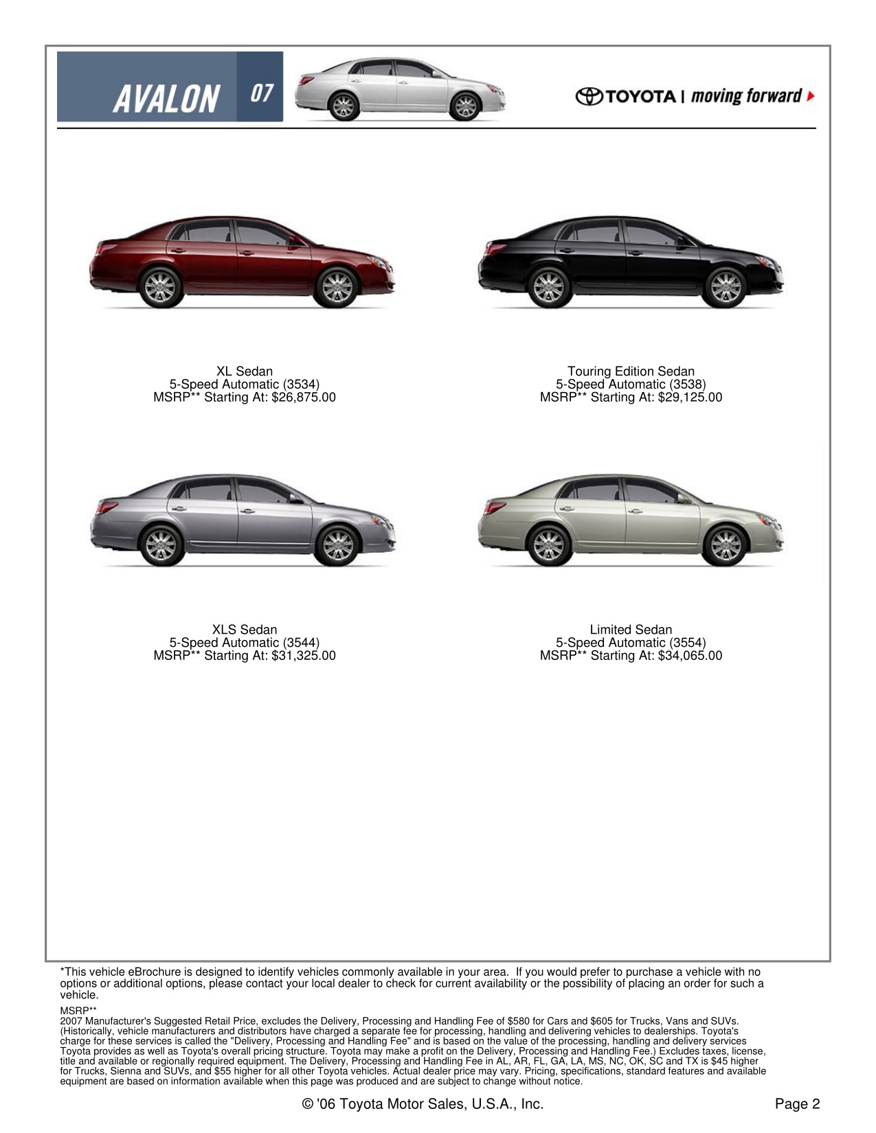 2007 Toyota Avalon Brochure Page 8